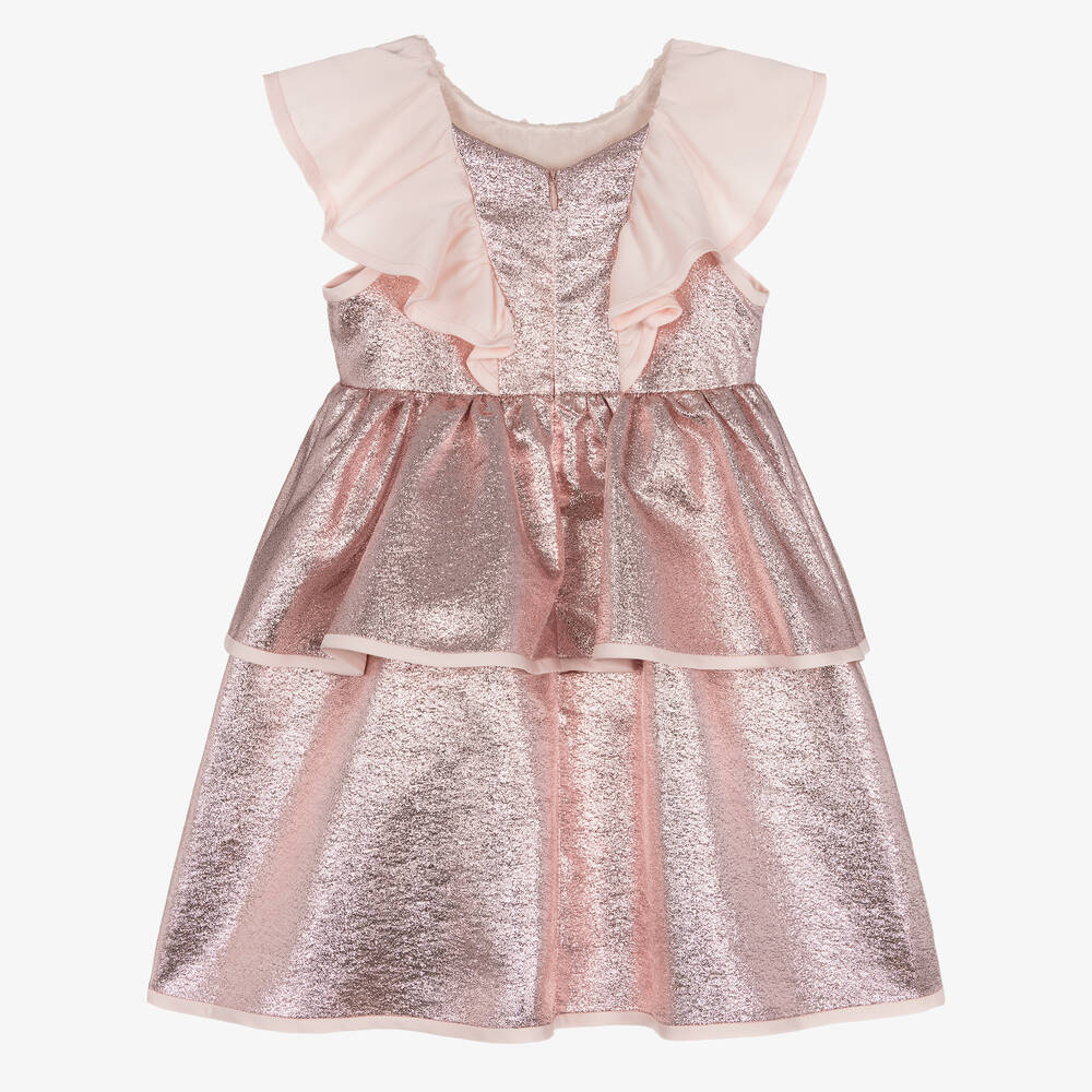 Hucklebones London-Платье цвета розовый металлик для девочек | Childrensalon Outlet