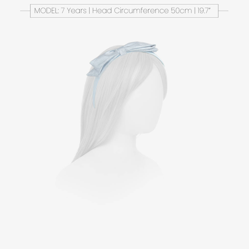 Hucklebones London-Girls Metallic Sapphire Bow Headband | Childrensalon Outlet