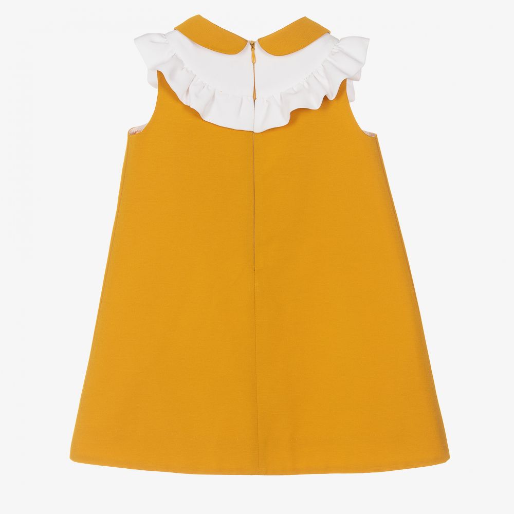 Hucklebones London-Горчично-желтое платье для девочек | Childrensalon Outlet
