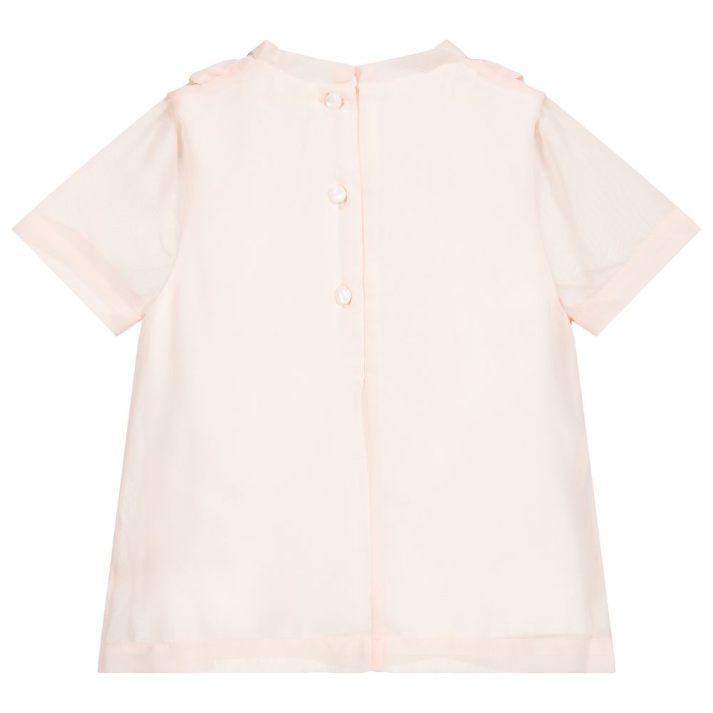 Hucklebones London - Girls Pale Pink Chiffon Blouse | Childrensalon Outlet