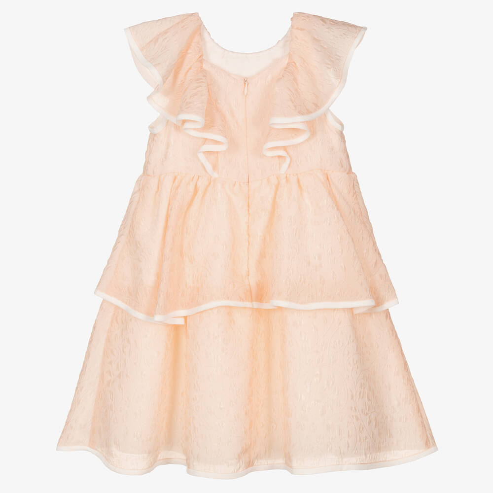 Hucklebones London-Girls Pale Pink Organza Dress | Childrensalon Outlet