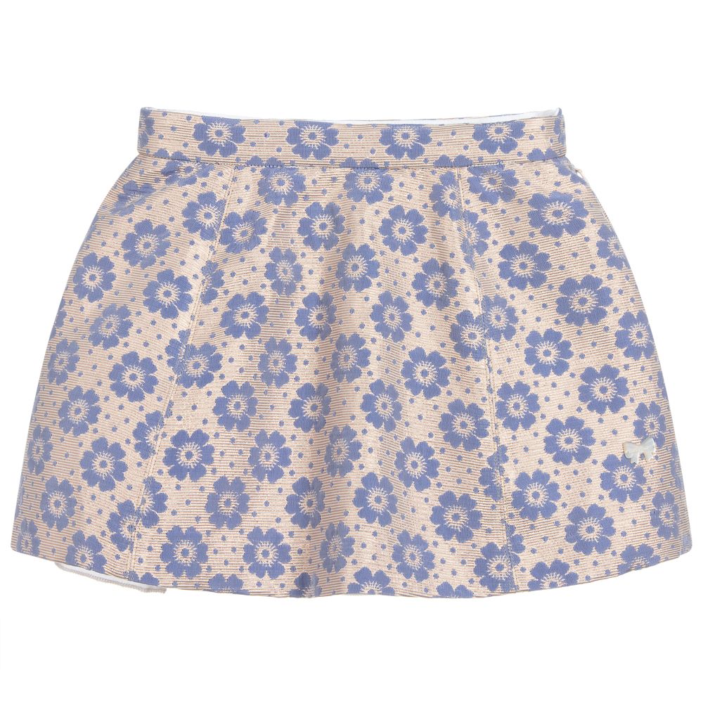 Hucklebones London - Girls Pink & Blue Floral Skirt | Childrensalon
