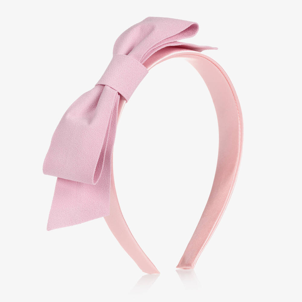 Hucklebones London - Girls Pink Bow Hairband | Childrensalon