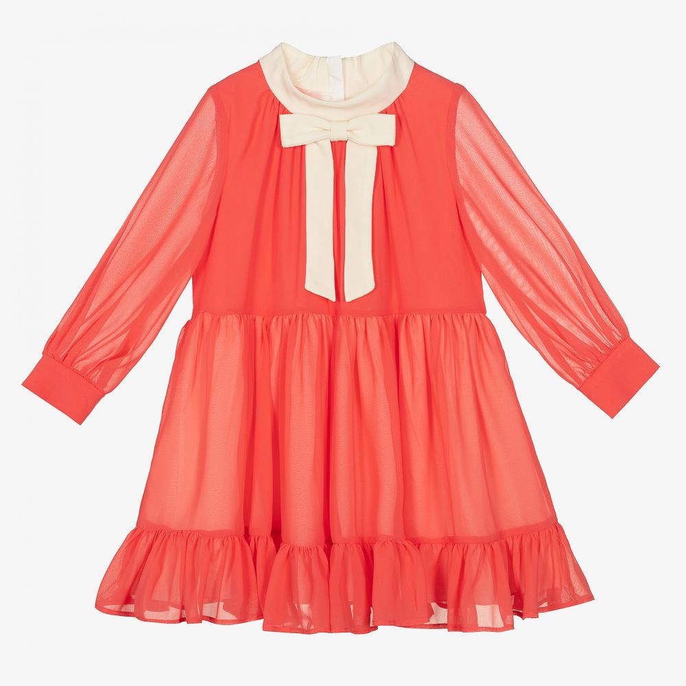Hucklebones London - Girls Pink Chiffon Dress | Childrensalon