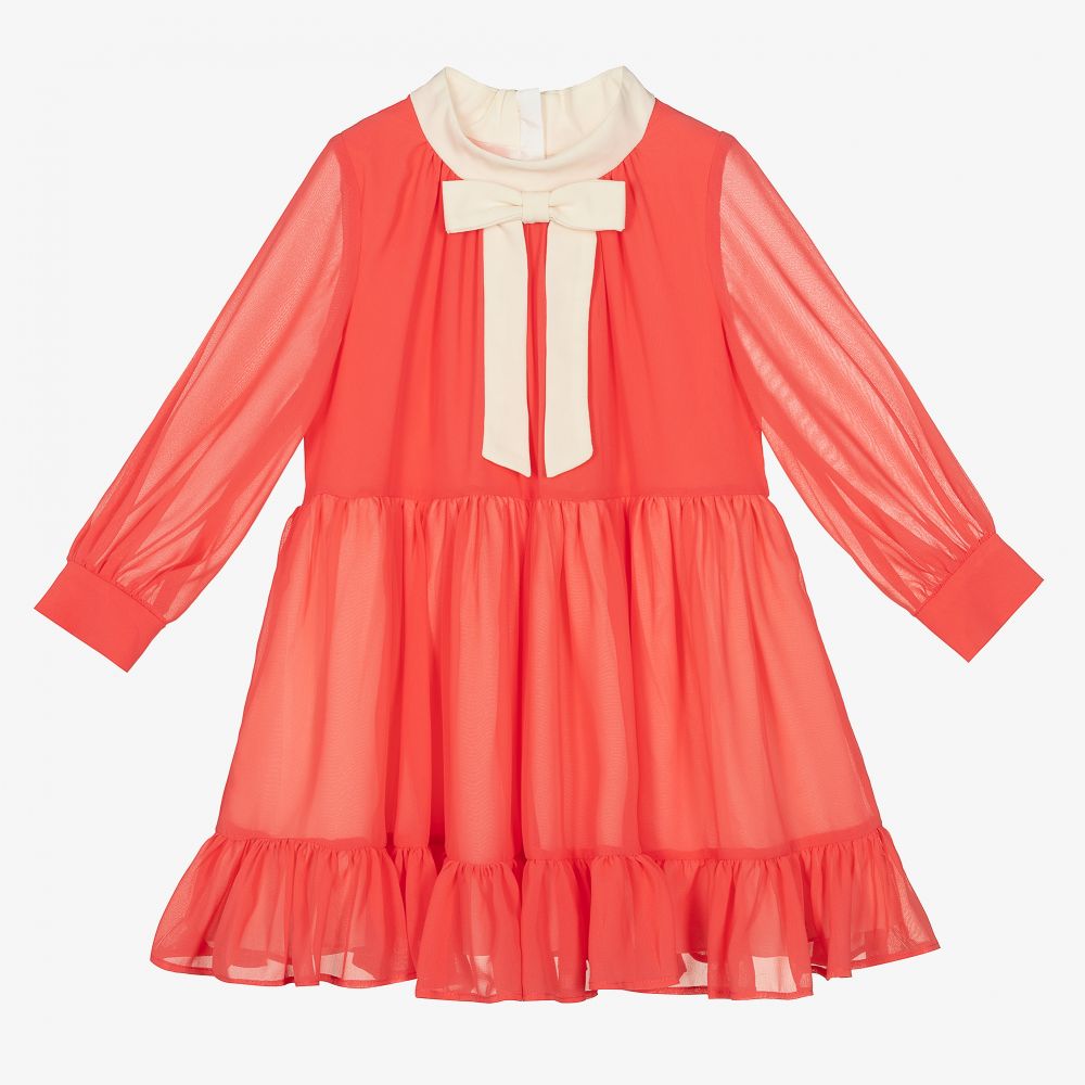 Hucklebones London - Rosa Chiffonkleid für Mädchen | Childrensalon