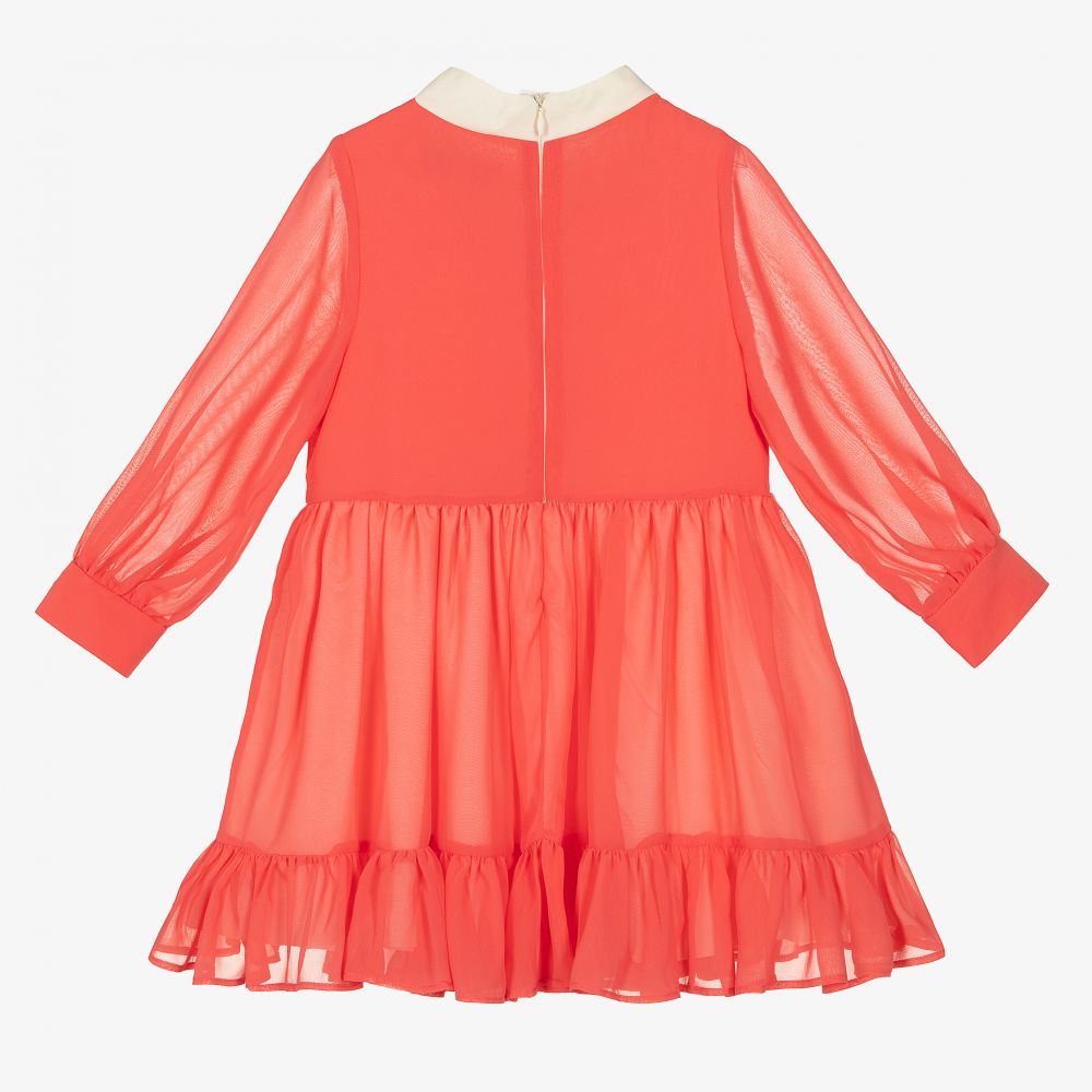 Hucklebones London-Girls Pink Chiffon Dress | Childrensalon Outlet