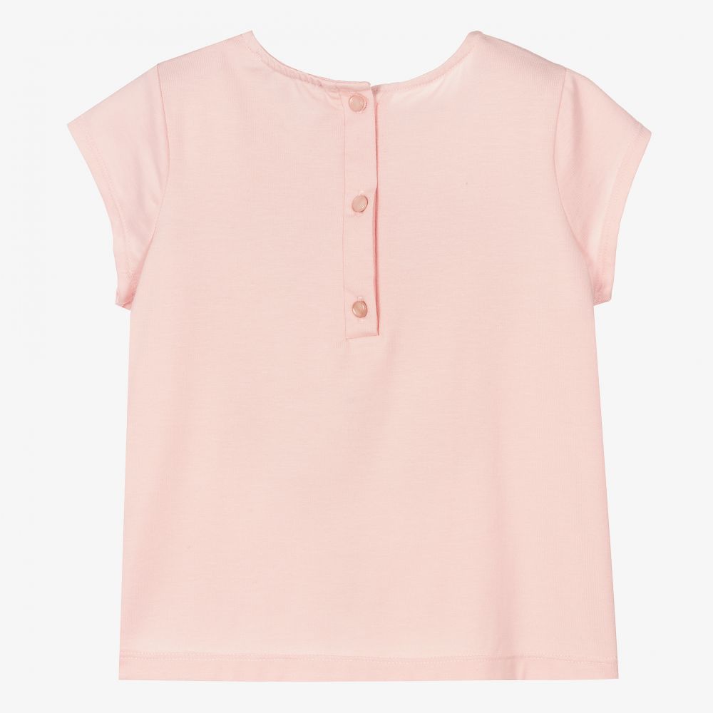 Hucklebones London-Girls Pink Cotton T-Shirt | Childrensalon Outlet