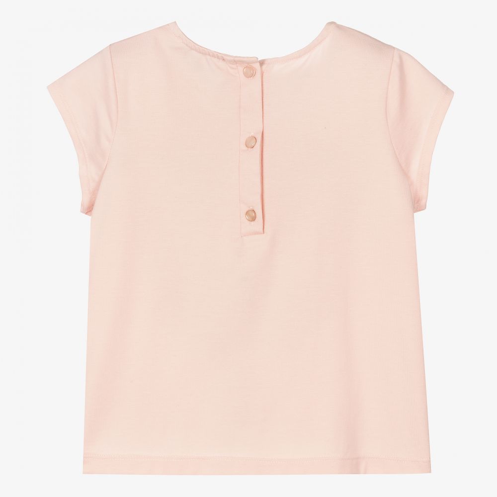 Hucklebones London-Girls Pink Cotton T-Shirt | Childrensalon Outlet