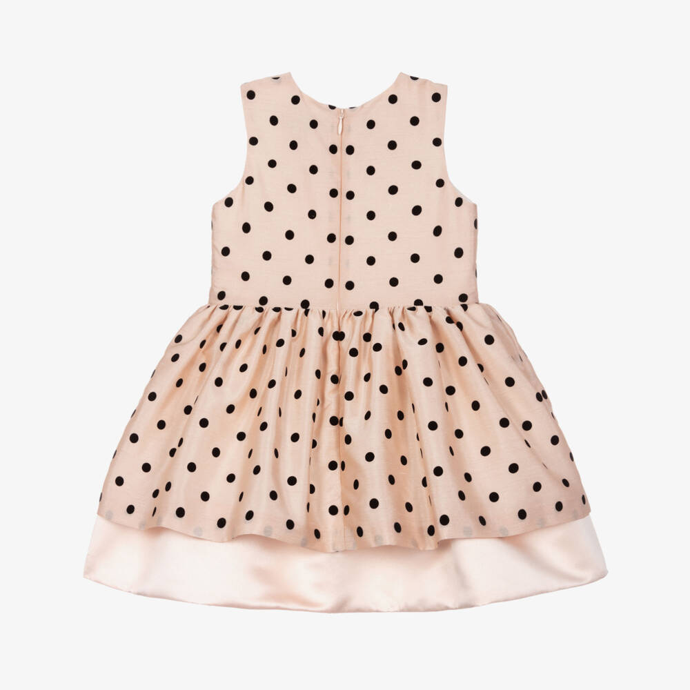 Hucklebones London-Girls Pink Dotted Dress | Childrensalon Outlet