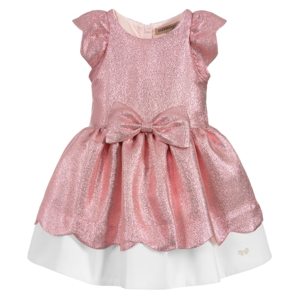 Hucklebones London - Розовое платье с блестками для девочек  | Childrensalon