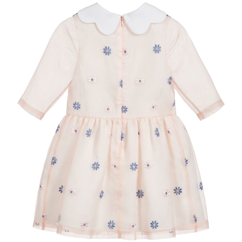 Hucklebones London-Girls Pink Organza Dress | Childrensalon Outlet