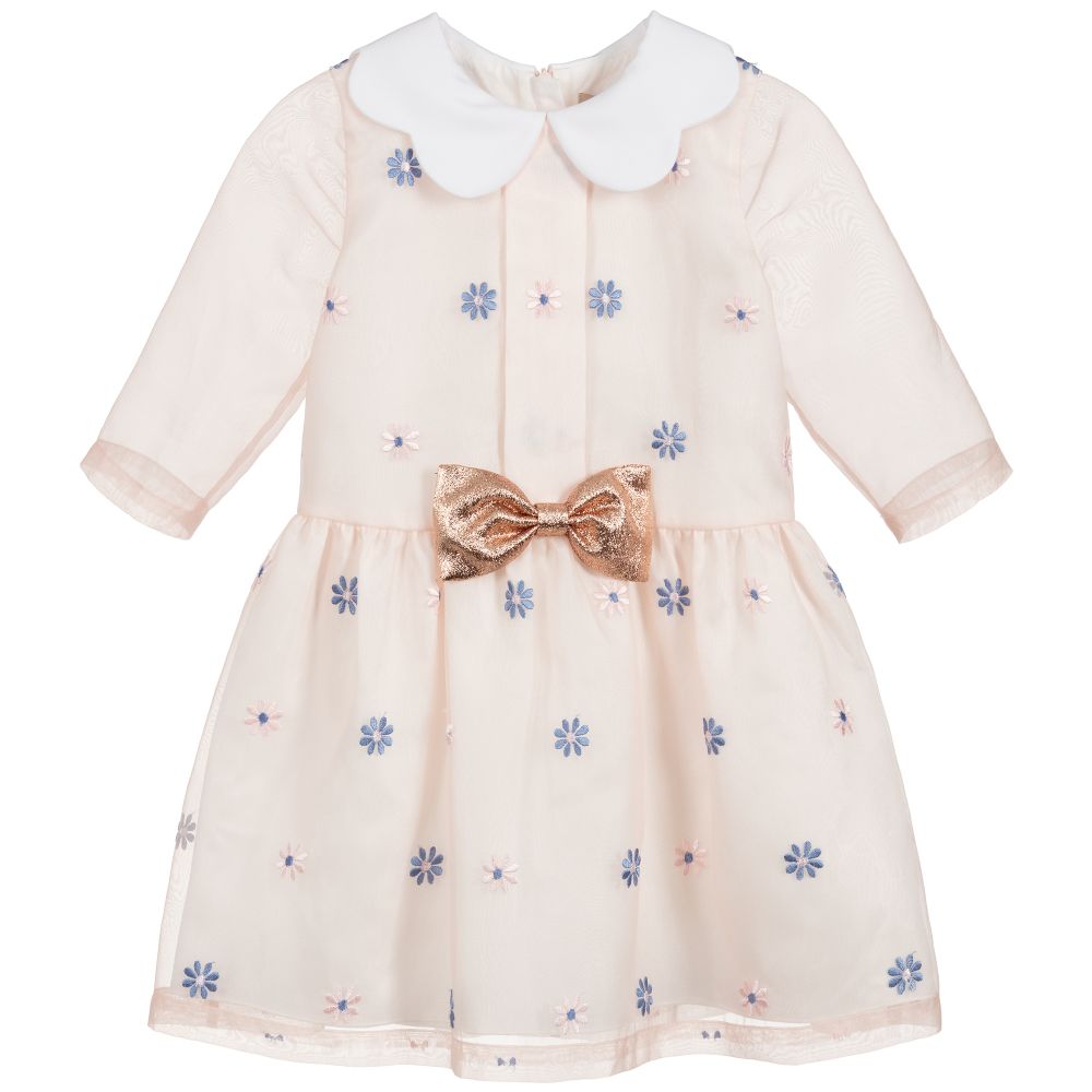 Hucklebones London-فستان أورغانزا لون زهري | Childrensalon Outlet