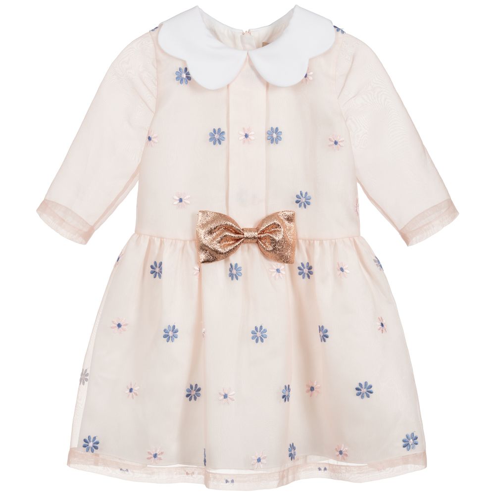 Hucklebones London - Girls Pink Organza Dress | Childrensalon