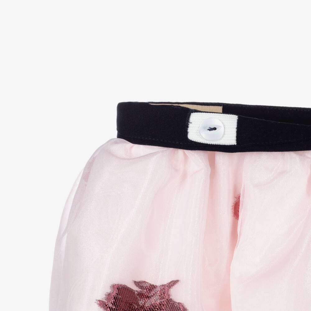 Hucklebones London-Girls Pink Organza Skirt | Childrensalon Outlet