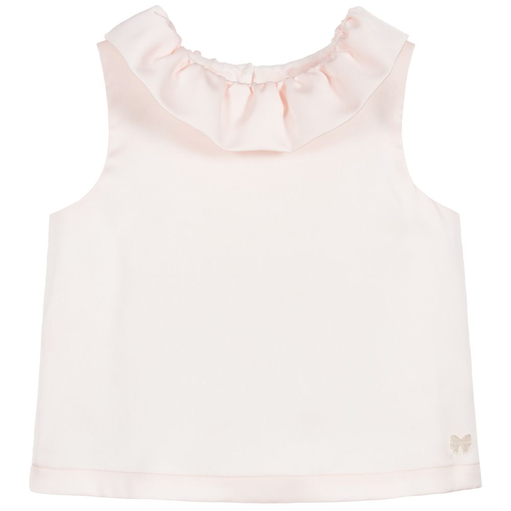 Hucklebones London - Girls Pink Satin Blouse | Childrensalon