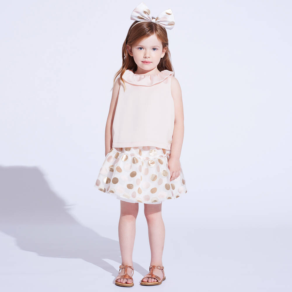 Hucklebones London-بلوز ساتان لون زهري | Childrensalon Outlet