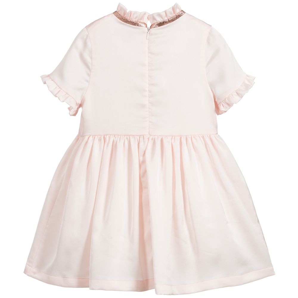 Hucklebones London-Girls Pink Satin Dress | Childrensalon Outlet