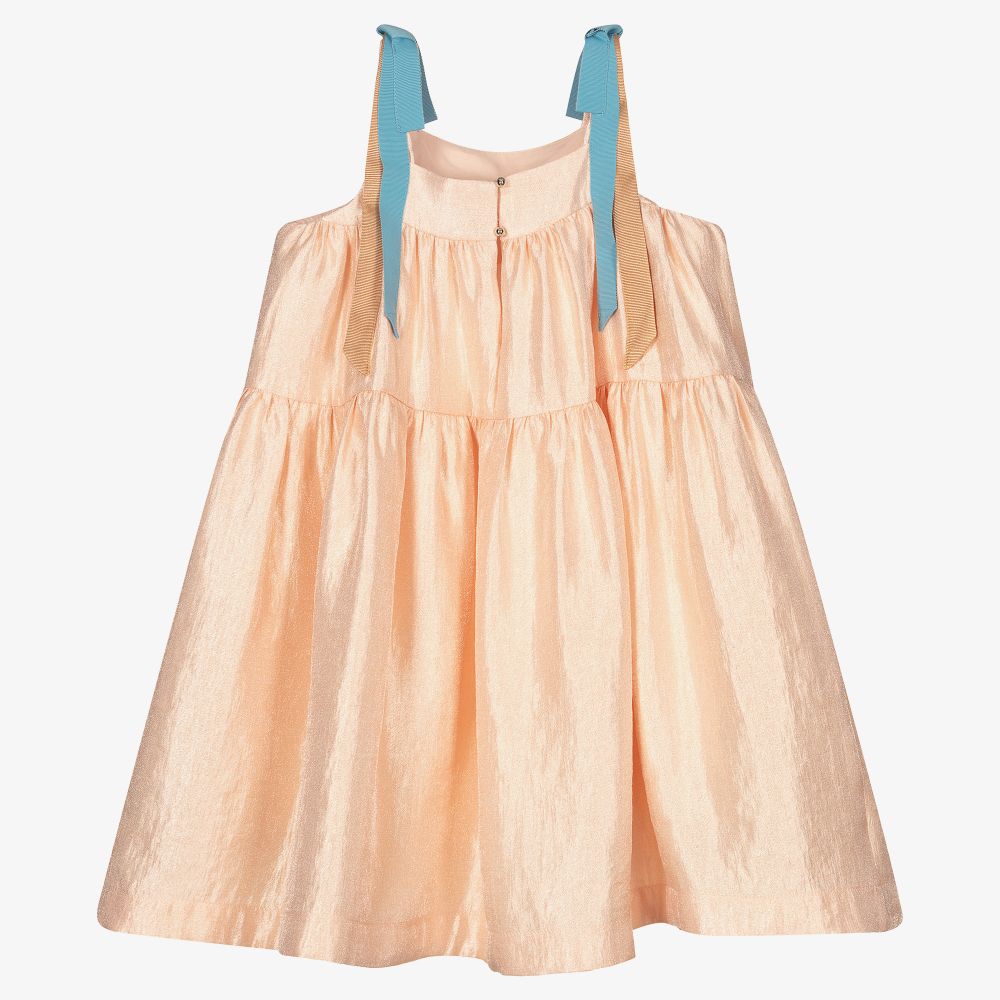Hucklebones London-Girls PInk Satin Dress | Childrensalon Outlet