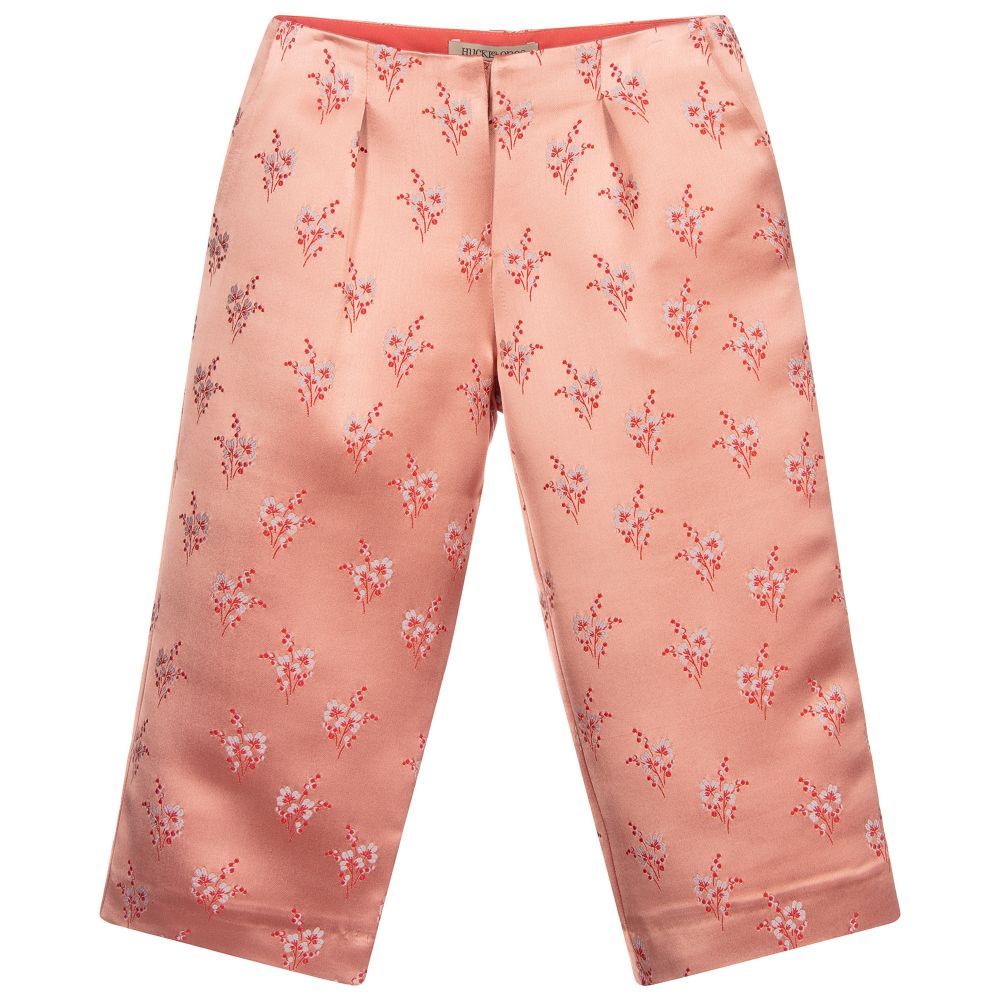 Hucklebones London - Girls Pink Satin Trousers | Childrensalon