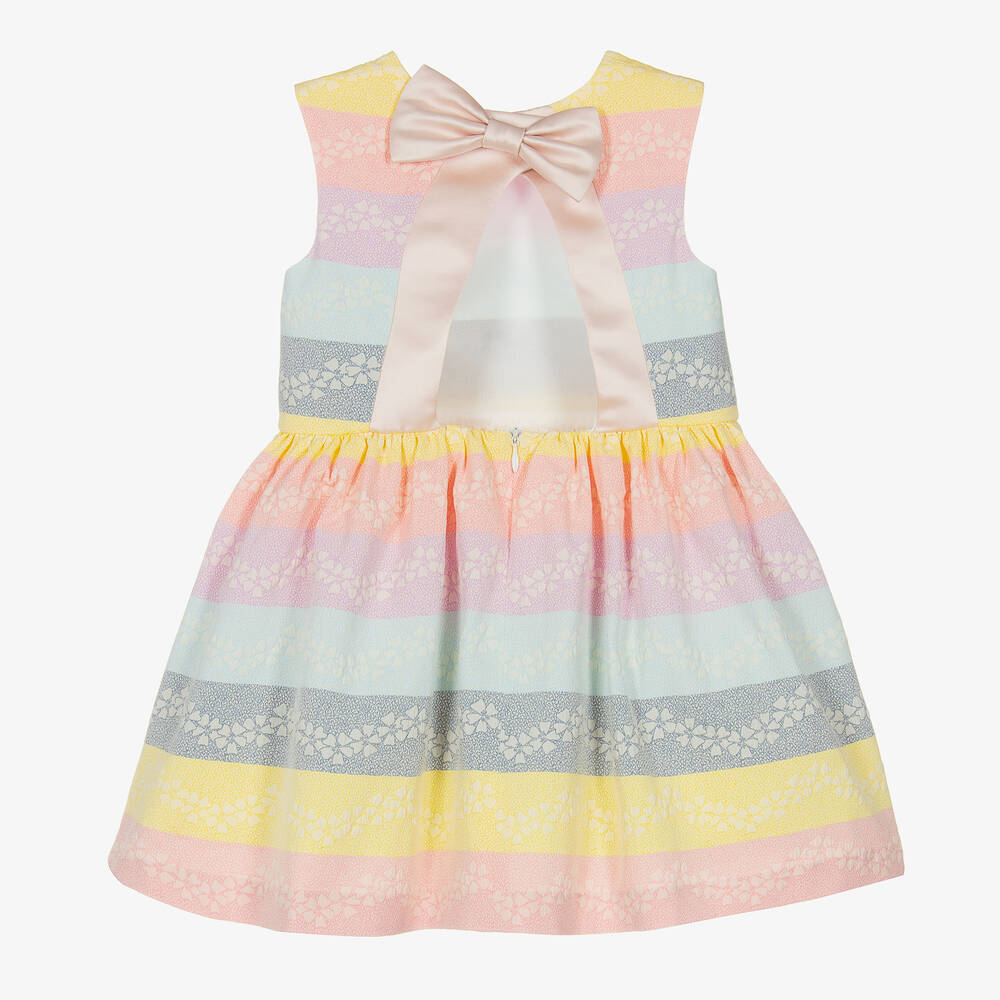 Hucklebones London-Жаккардовое платье в розовую полоску | Childrensalon Outlet