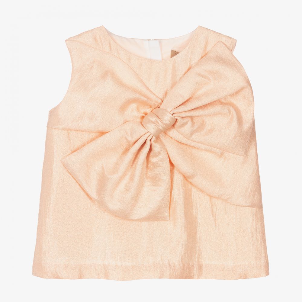 Hucklebones London - Girls Pink Viscose Blouse  | Childrensalon