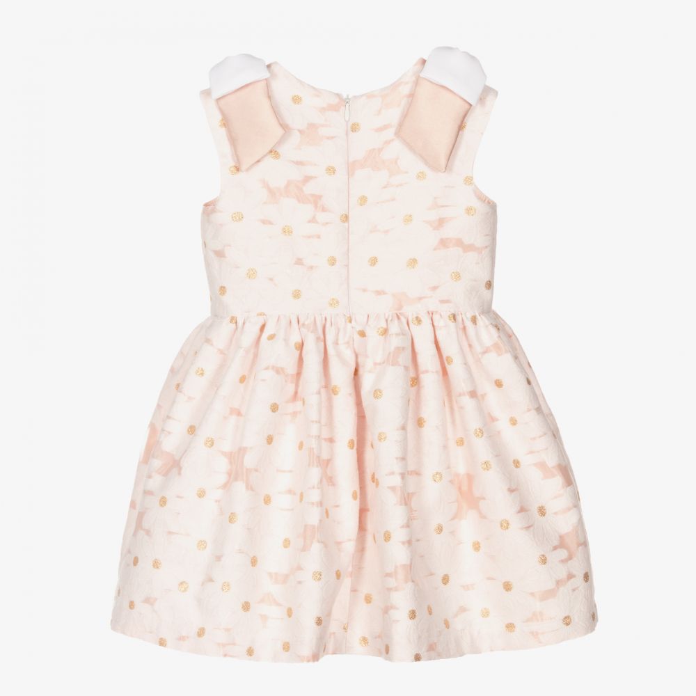 Hucklebones London-Розово-белое платье с ромашками для девочек | Childrensalon Outlet