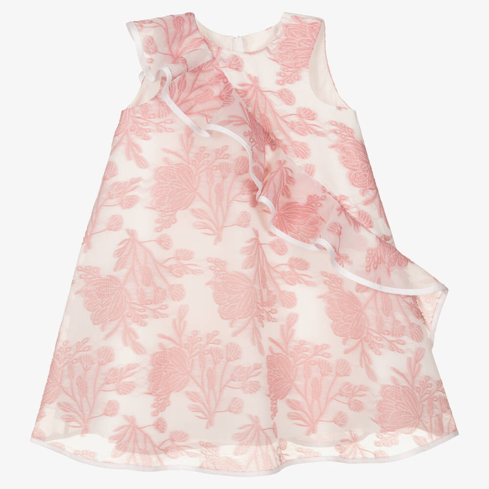 Hucklebones London - Розово-белое платье из органзы | Childrensalon