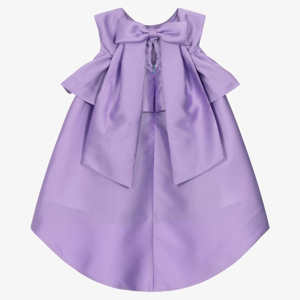 Hucklebones London-فستان ساتان تويل لون بنفسجي | Childrensalon Outlet