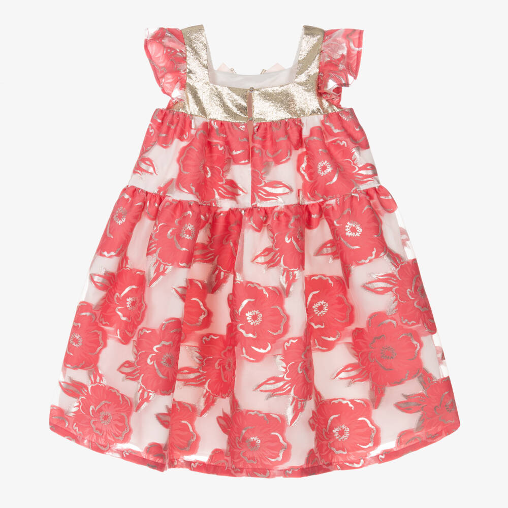 Hucklebones London-Girls Red Bloom Jacquard Elegance | Childrensalon Outlet