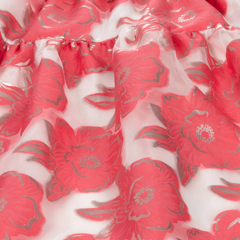 Hucklebones London-Girls Red Bloom Jacquard Elegance | Childrensalon Outlet