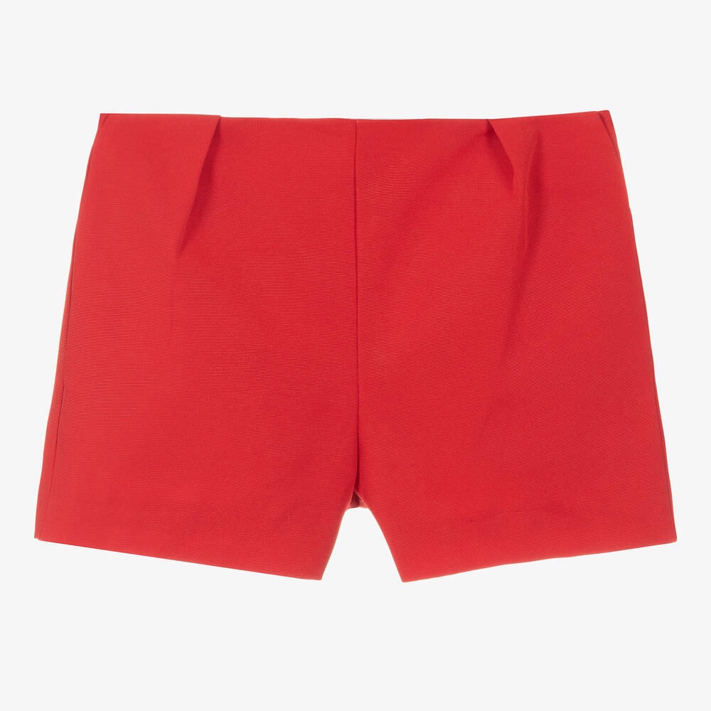 Hucklebones London - Bermuda sergé de coton rouge fille | Childrensalon