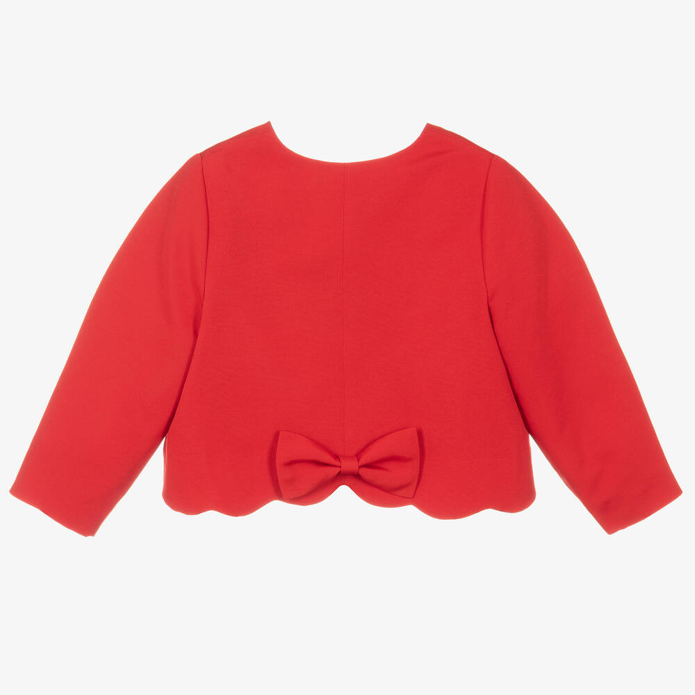 Hucklebones London-Girls Red Twill Smart Jacket | Childrensalon Outlet