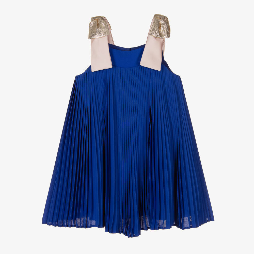 Hucklebones London-Girls Royal Blue Chiffon Gown | Childrensalon Outlet