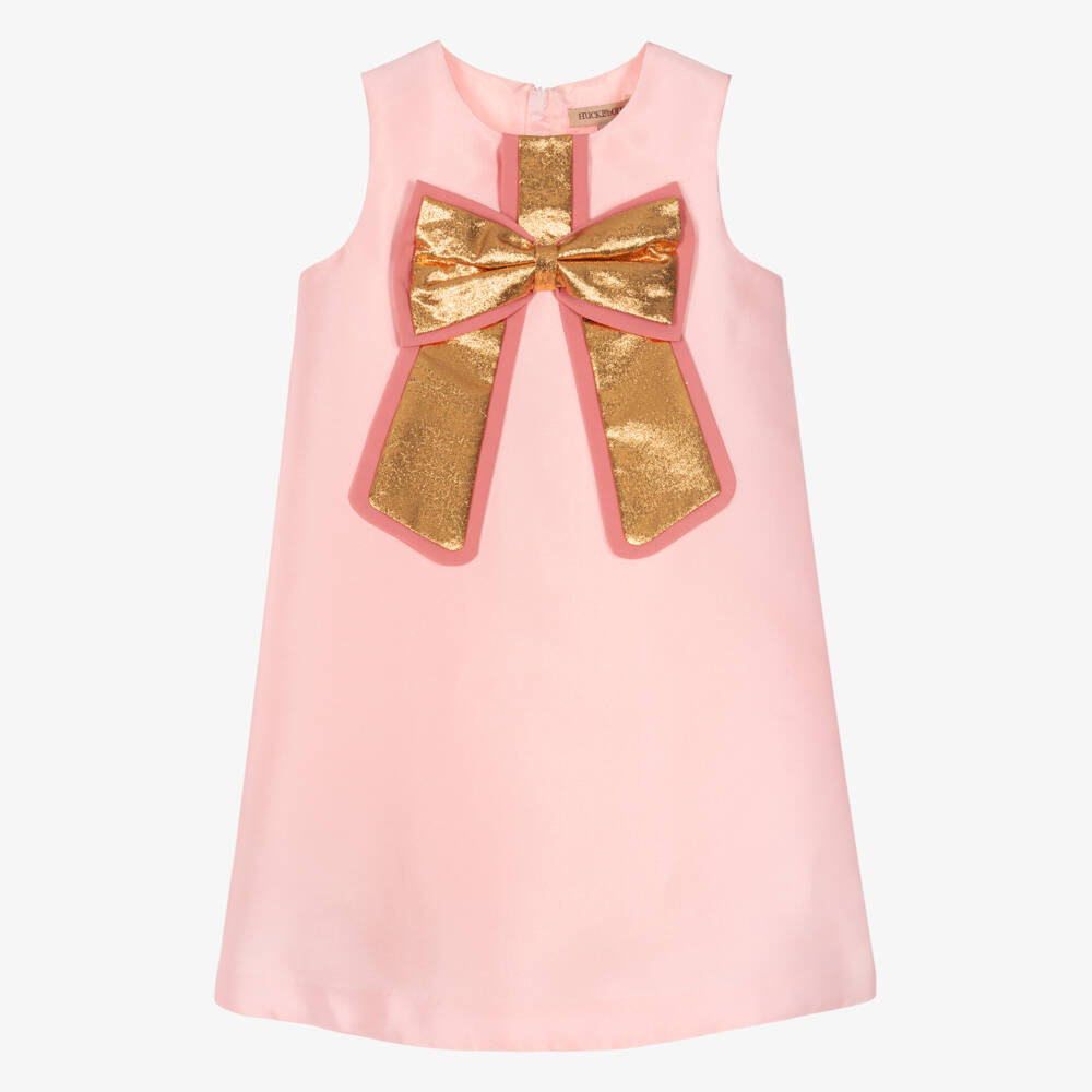 Hucklebones London-Girls Satin Charm in Blush & Gold | Childrensalon Outlet