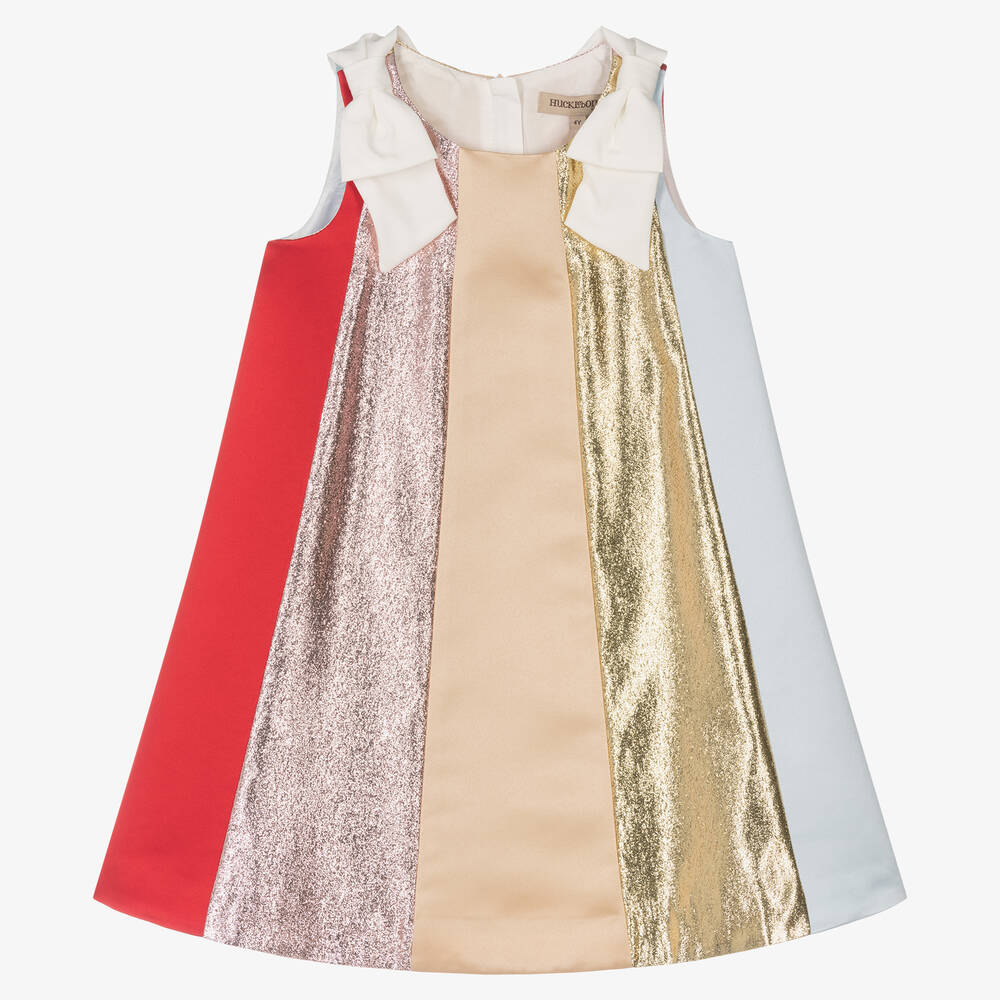 Hucklebones London - Robe trapèze arc-en-ciel satin | Childrensalon