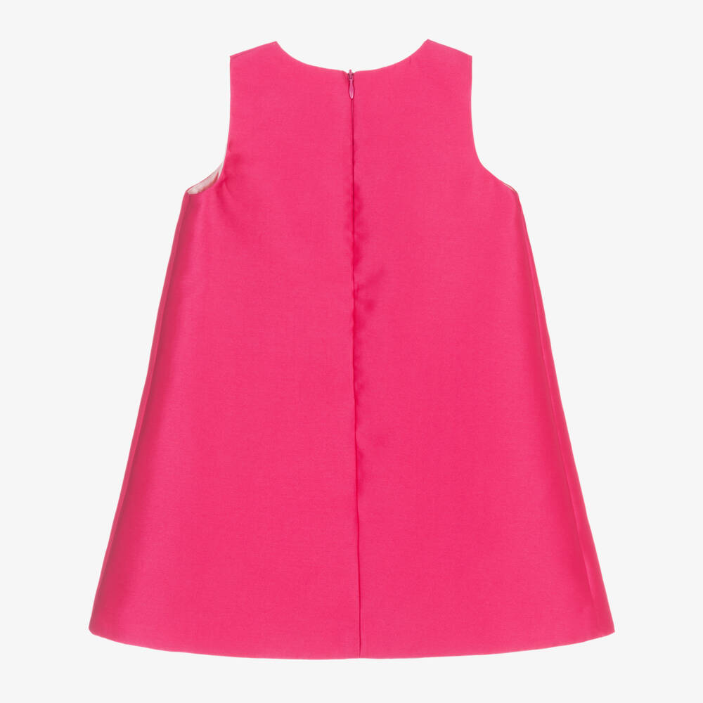 Hucklebones London-Girls Satin Twill Dress with Gold Accent | Childrensalon Outlet