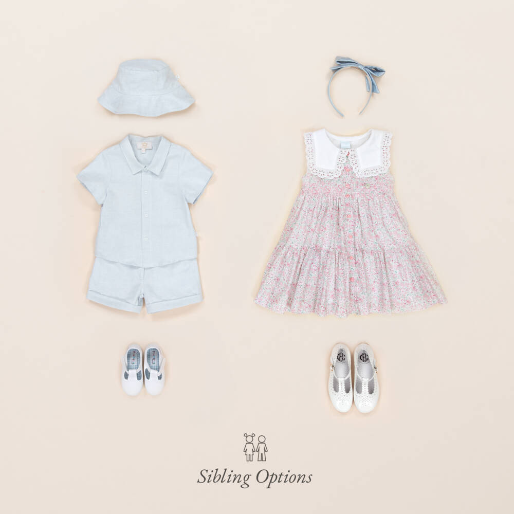 Hucklebones London-Girls Shimmering Blue Satin Bow Headband | Childrensalon Outlet