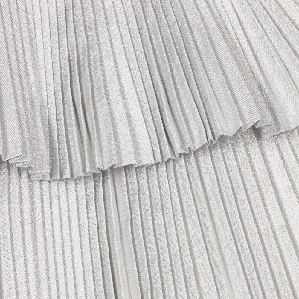 Hucklebones London-فستان فضي لامع للبنات مع كشكش | Childrensalon Outlet