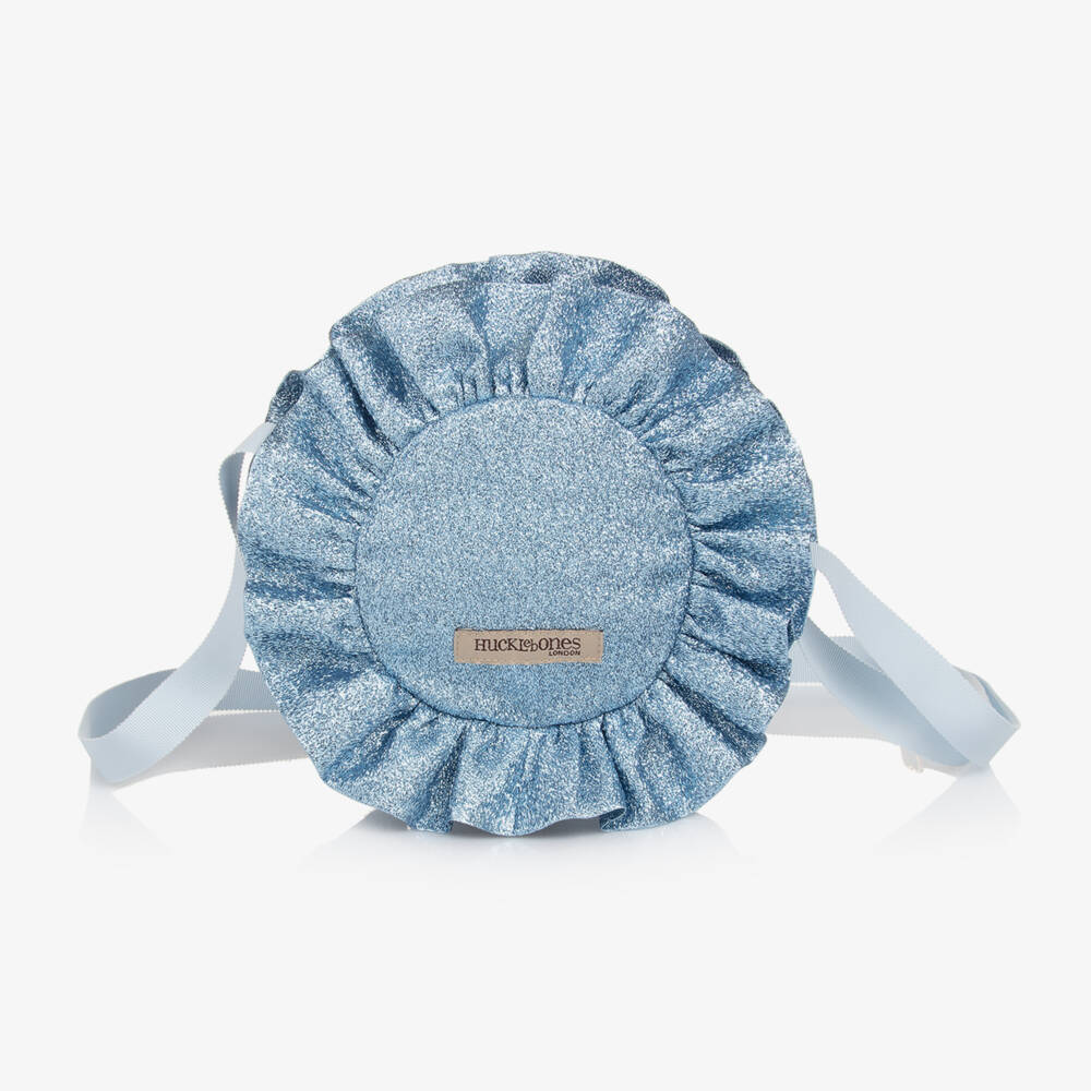 Hucklebones London-Girls Sparkle Blue & Satin Bow Purse | Childrensalon Outlet
