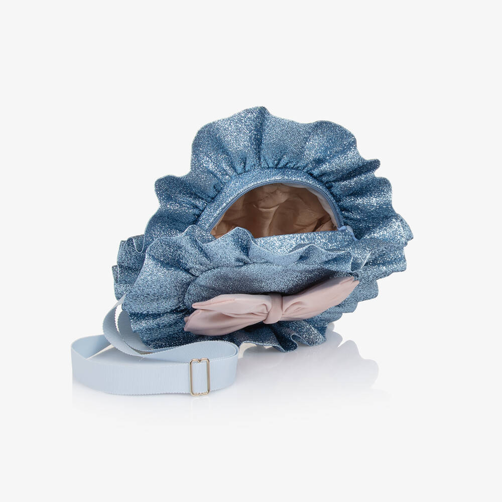 Hucklebones London-Girls Sparkle Blue & Satin Bow Purse | Childrensalon Outlet