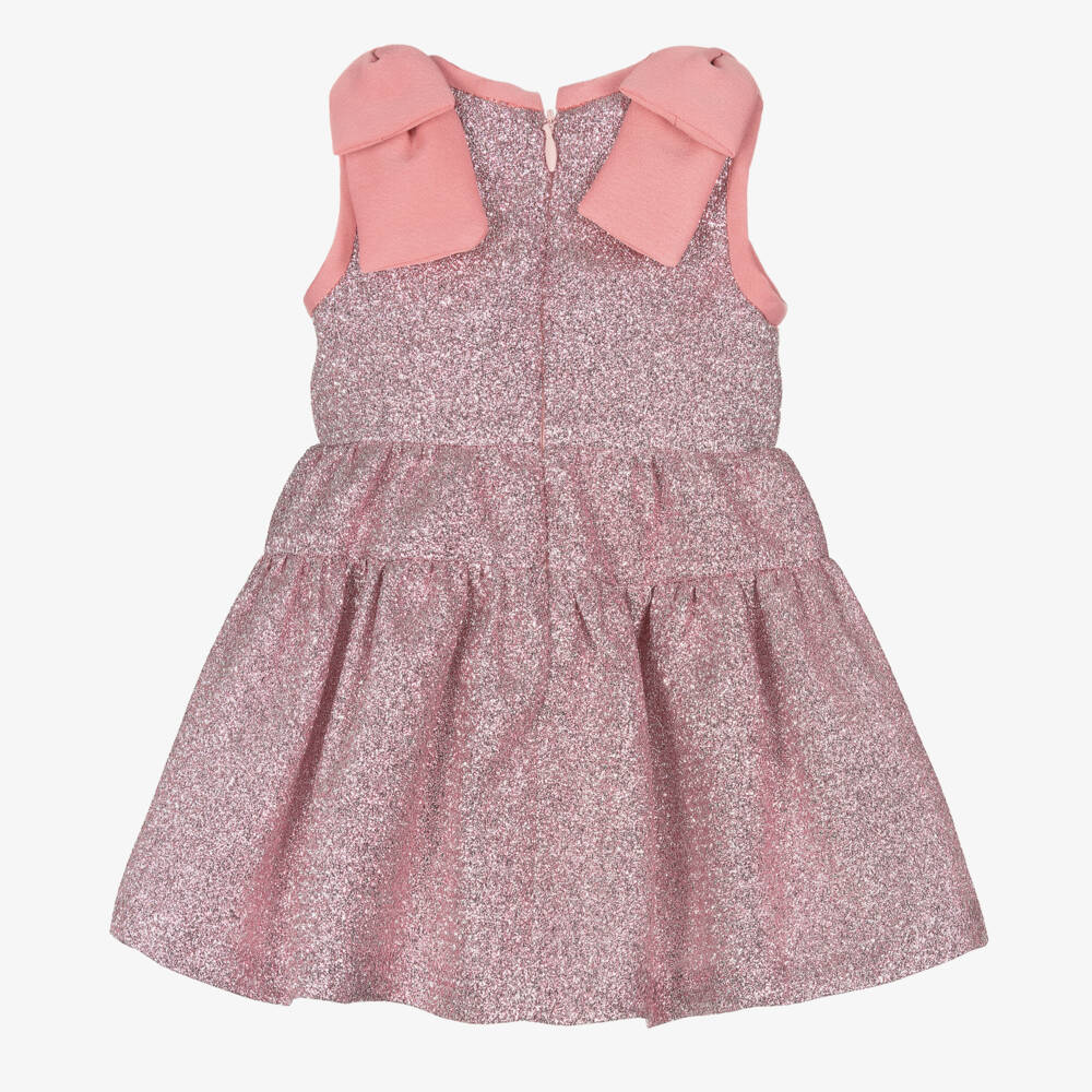 Hucklebones London-فستان وردي لامع معدني للبنات | Childrensalon Outlet