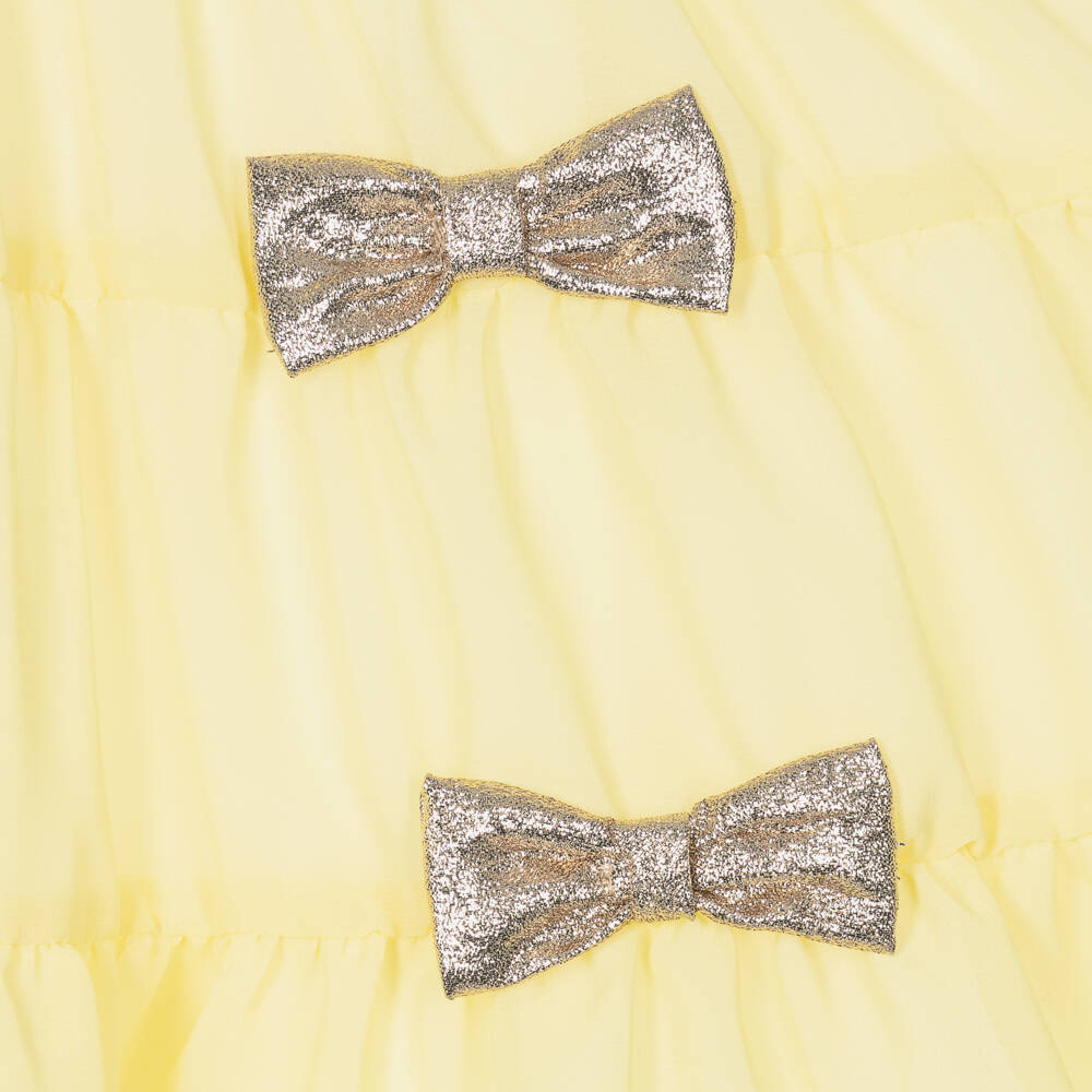 Hucklebones London-فستان شيفون مشرق للبنات بلمسات ذهبية | Childrensalon Outlet