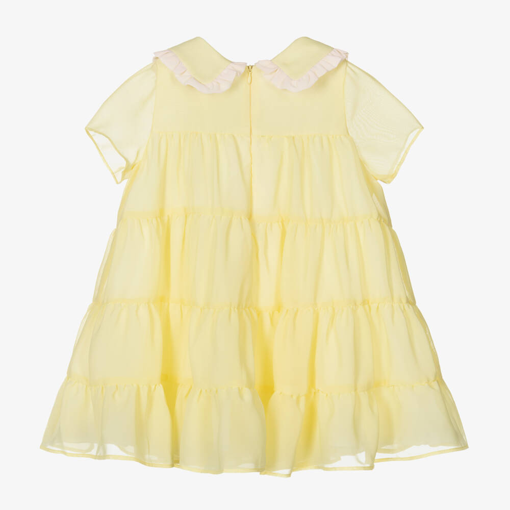 Hucklebones London-فستان شيفون مشرق للبنات بلمسات ذهبية | Childrensalon Outlet