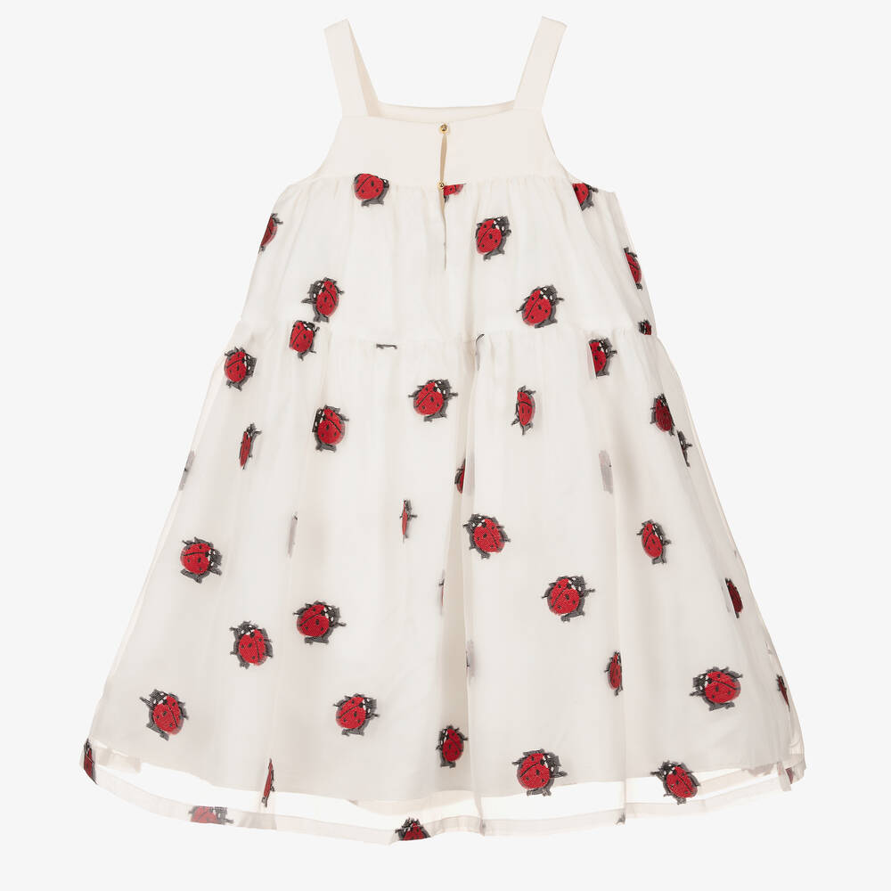 Hucklebones London-فستان أورغانزا لون أبيض | Childrensalon Outlet