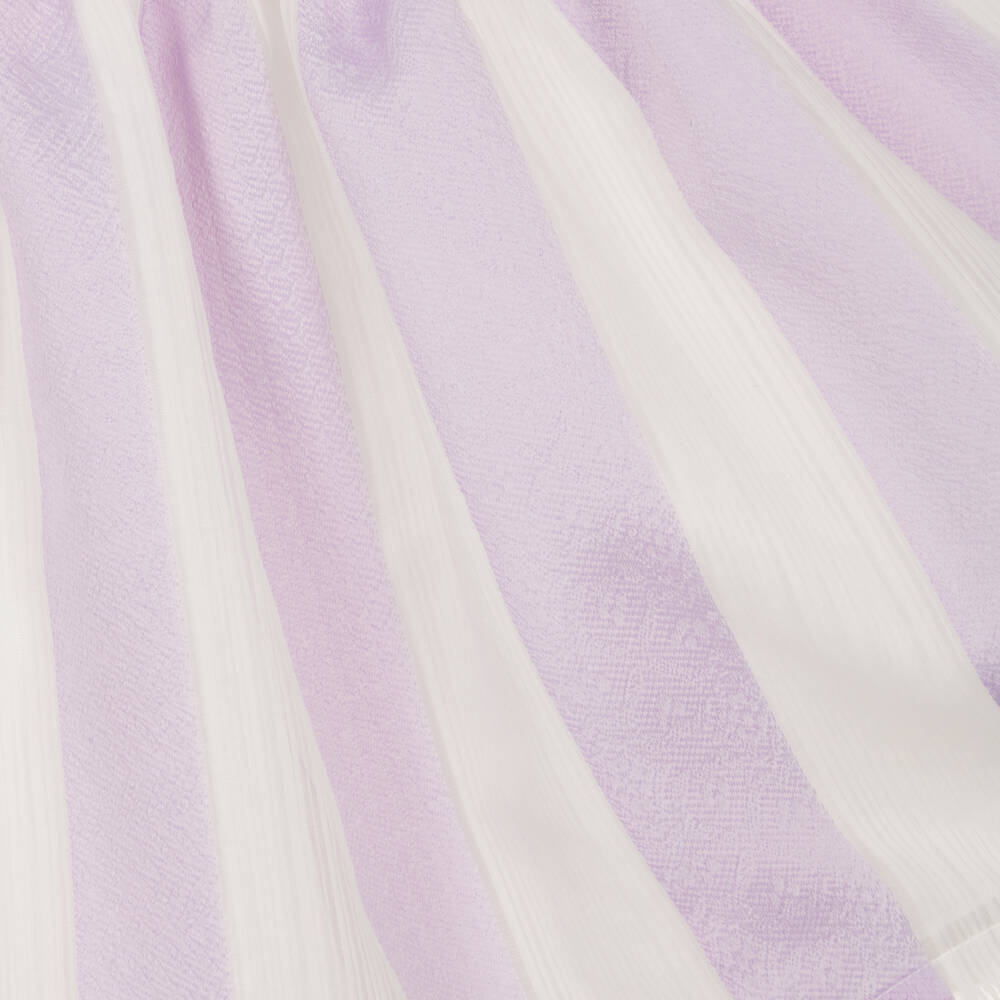 Hucklebones London-Белое платье в фиолетовую полоску | Childrensalon Outlet
