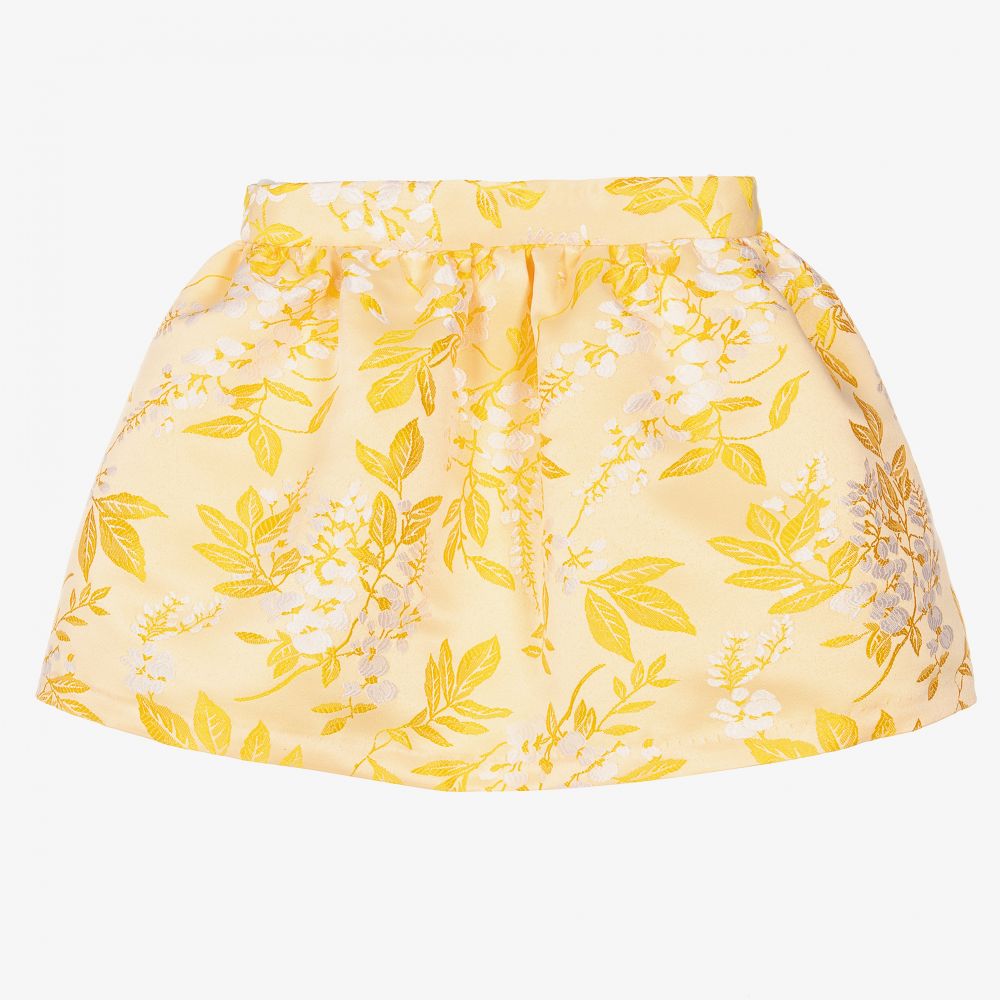Yellow jacquard skirt on sale