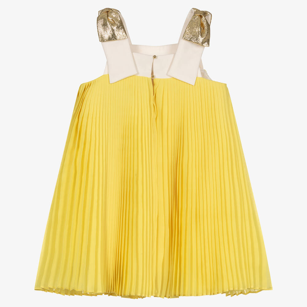 Hucklebones London-فستان شيفون لون أصفر | Childrensalon Outlet