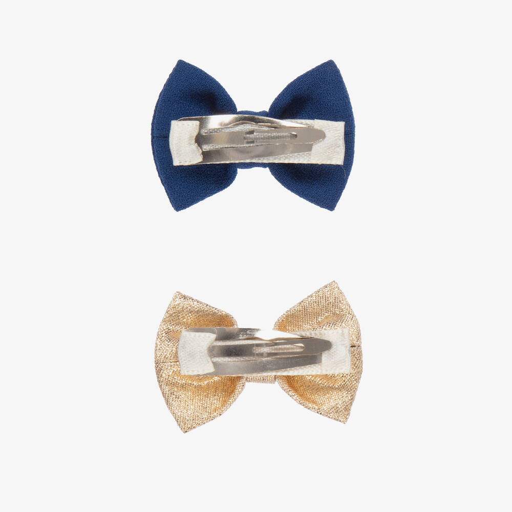 Hucklebones London-Синяя и золотистая заколки для волос (5см) | Childrensalon Outlet