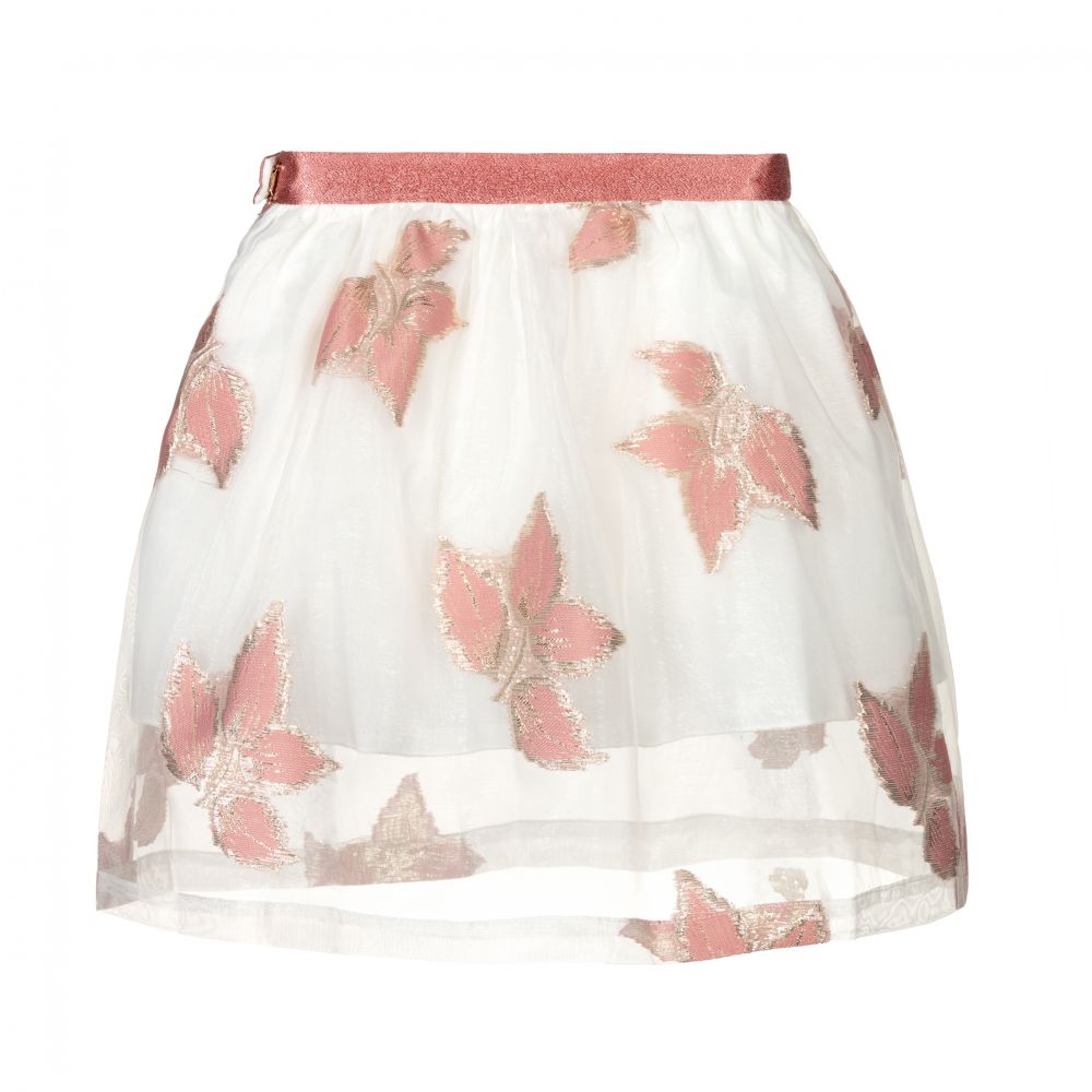 Hucklebones London-Ivory & Pink Organza Skirt | Childrensalon Outlet