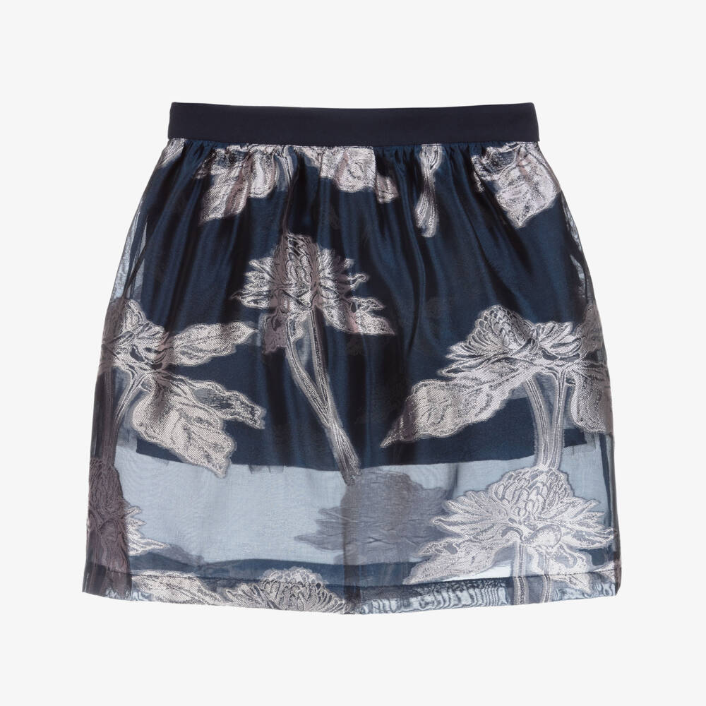 Hucklebones London-Navy Blue Party Skirt | Childrensalon Outlet